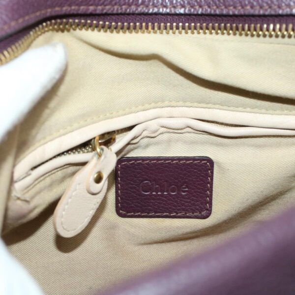 Chloe Paraty Hand Bag Leather Purple 02-12-50-65 44039
