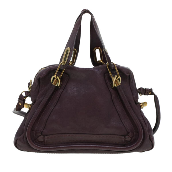Chloe Paraty Hand Bag Leather Purple 02-12-50-65 44039