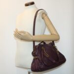 Chloe Paraty Hand Bag Leather Purple 02-12-50-65 44039
