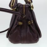 Chloe Paraty Hand Bag Leather Purple 02-12-50-65 44039