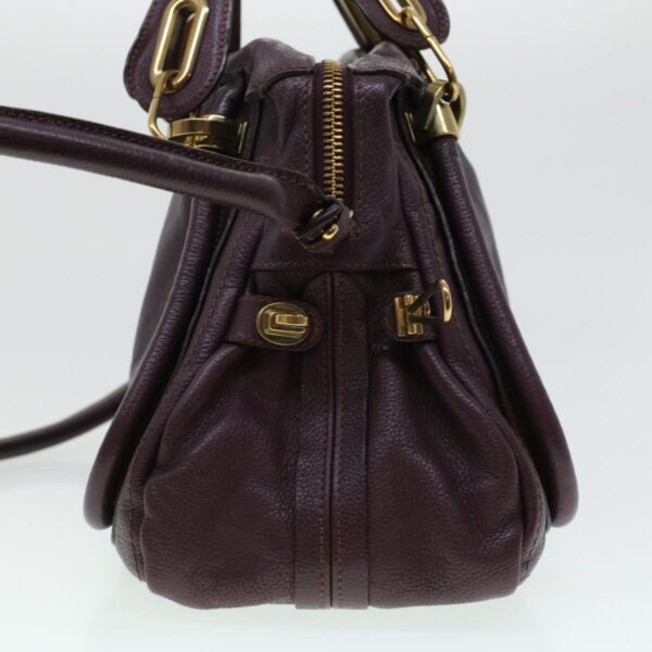 Chloe Paraty Hand Bag Leather Purple 02-12-50-65 44039