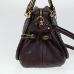 Chloe Paraty Hand Bag Leather Purple 02-12-50-65 44039