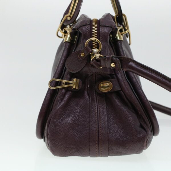 Chloe Paraty Hand Bag Leather Purple 02-12-50-65 44039