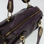 Chloe Paraty Hand Bag Leather Purple 02-12-50-65 44039