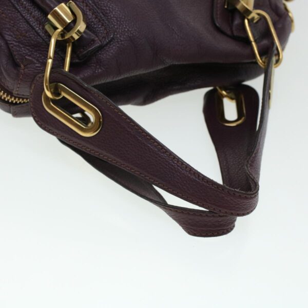 Chloe Paraty Hand Bag Leather Purple 02-12-50-65 44039