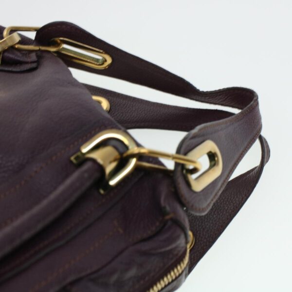 Chloe Paraty Hand Bag Leather Purple 02-12-50-65 44039