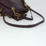 Chloe Paraty Hand Bag Leather Purple 02-12-50-65 44039