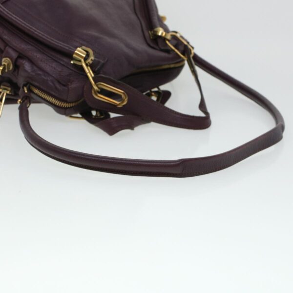 Chloe Paraty Hand Bag Leather Purple 02-12-50-65 44039