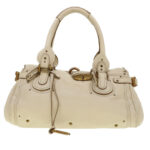 Chloe Paddington Hand Bag Leather Beige 44401