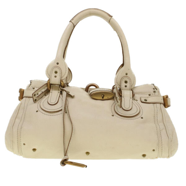 Chloe Paddington Hand Bag Leather Beige 44401
