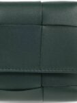 Bottega Veneta Cassette Tri-Fold Zipper Half Wallet Emerald Green