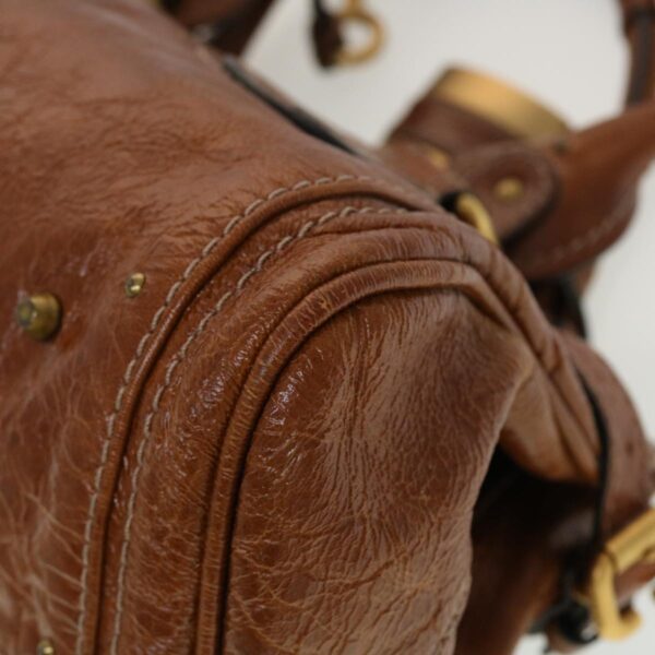 Chloe Paddington Hand Bag Leather Brown 04-08-51-5191 45301