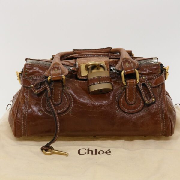 Chloe Paddington Hand Bag Leather Brown 04-08-51-5191 45301