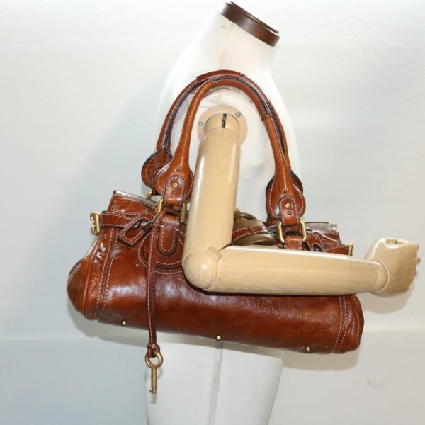 Chloe Paddington Hand Bag Leather Brown 04-08-51-5191 45301