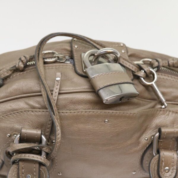 Chloe Paddington Hand Bag Leather Beige 45609