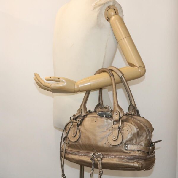 Chloe Paddington Hand Bag Leather Beige 45609