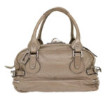 Chloe Paddington Hand Bag Leather Beige 45609