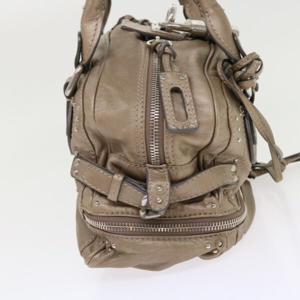 Chloe Paddington Hand Bag Leather Beige 45609