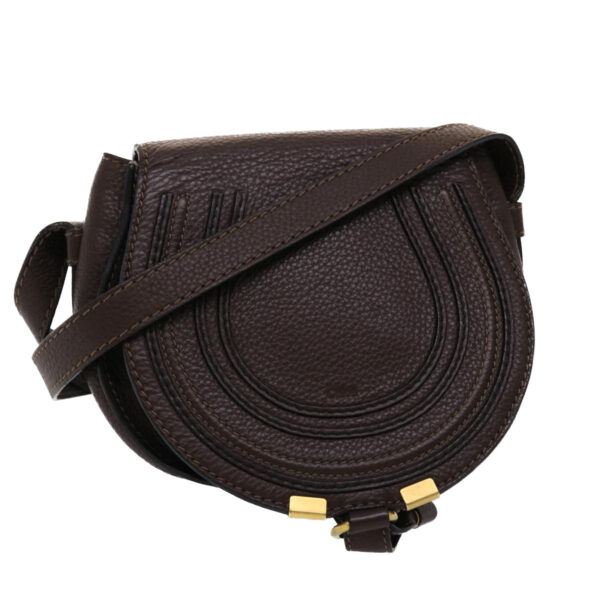 Chloe Saddle Bag Mercy Shoulder Bag Leather Brown 45716