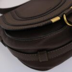 Chloe Saddle Bag Mercy Shoulder Bag Leather Brown 45716