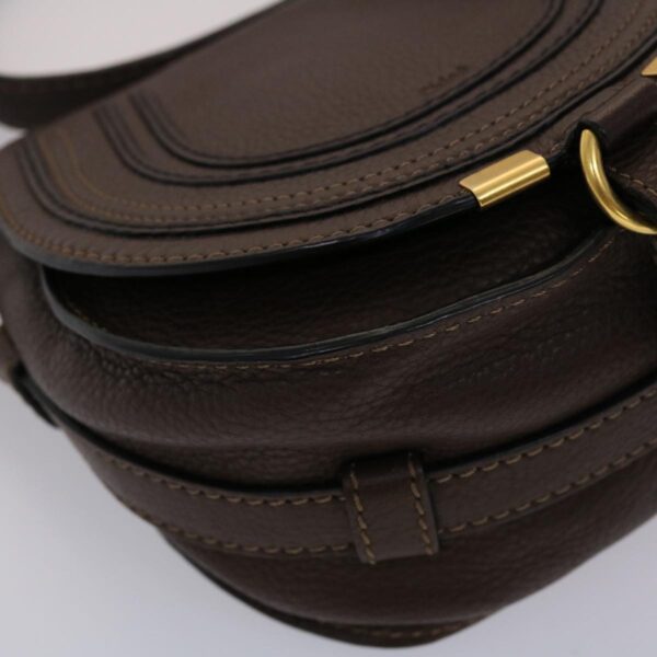 Chloe Saddle Bag Mercy Shoulder Bag Leather Brown 45716