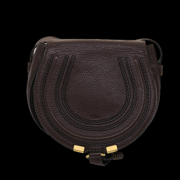 Chloe Saddle Bag Mercy Shoulder Bag Leather Brown 45716