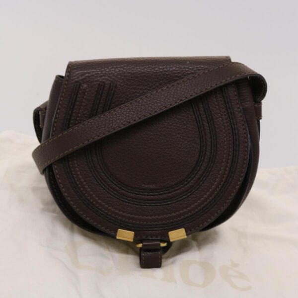 Chloe Saddle Bag Mercy Shoulder Bag Leather Brown 45716