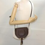 Chloe Saddle Bag Mercy Shoulder Bag Leather Brown 45716