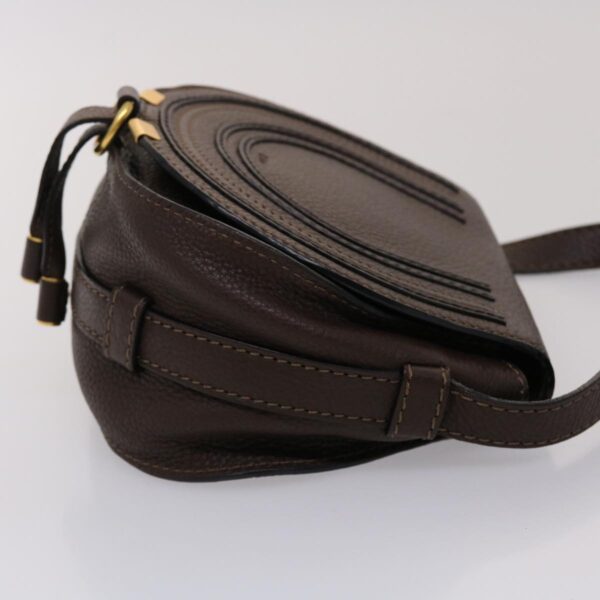 Chloe Saddle Bag Mercy Shoulder Bag Leather Brown 45716