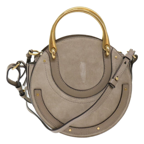 Chloe Picou Shoulder Bag Suede Leather 2way Gray 46666