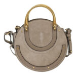 Chloe Picou Shoulder Bag Suede Leather 2way Gray 46666