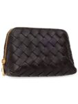 Bottega Veneta Intrecciato Leather Pouch Dark Brown