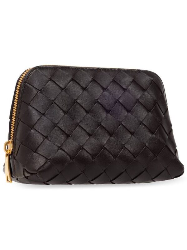 Bottega Veneta Intrecciato Leather Pouch Dark Brown