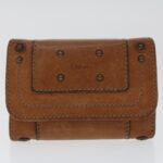 Chloe Wallet Leather 4Set Brown Beige 47799
