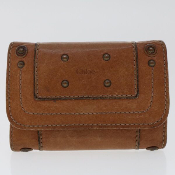 Chloe Wallet Leather 4Set Brown Beige 47799