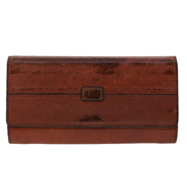 Chloe Wallet Leather 4Set Brown Beige 47799