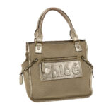 Chloe Harley Shoulder Bag Canvas Leather Beige 01-10-51-5811 48353