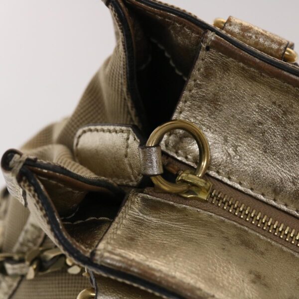 Chloe Harley Shoulder Bag Canvas Leather Beige 01-10-51-5811 48353