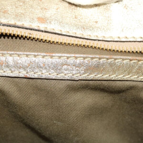 Chloe Harley Shoulder Bag Canvas Leather Beige 01-10-51-5811 48353