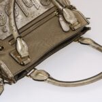 Chloe Harley Shoulder Bag Canvas Leather Beige 01-10-51-5811 48353