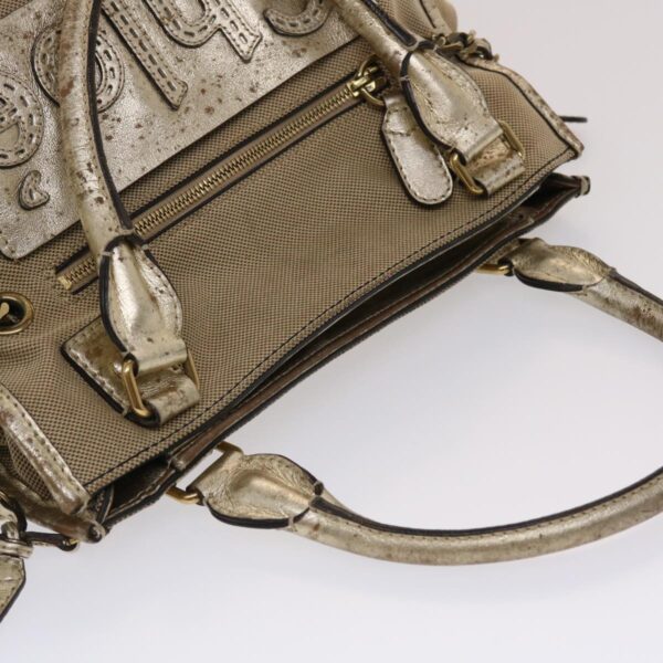 Chloe Harley Shoulder Bag Canvas Leather Beige 01-10-51-5811 48353