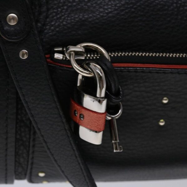 Chloe Mr Paddington Boston Bag Leather Black 48467