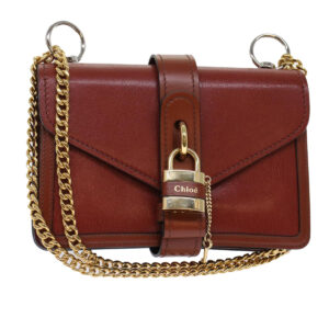 Chloe Abby Chain Shoulder Bag Leather Brown CHC19WS206 B72 49312A