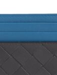 Bottega Veneta Intrecciato Two-Tone Card Wallet Blue Black