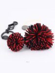 Bottega Veneta Pom Keyring Black Red 72796