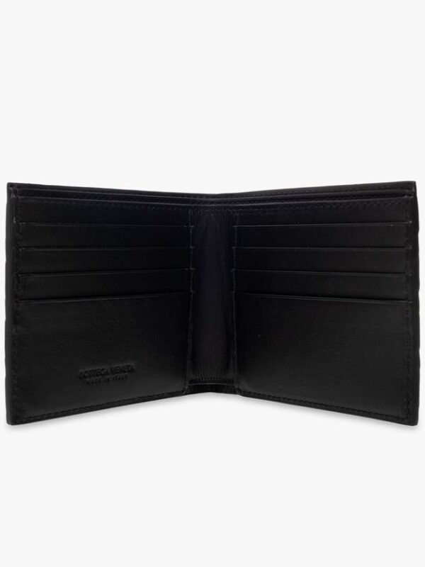 Bottega Veneta Intrecciato Leather Half Wallet Black