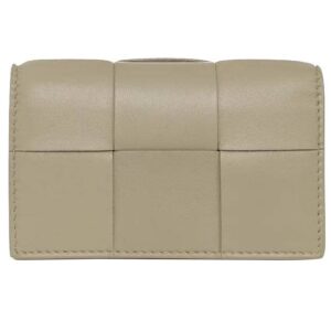 Bottega Veneta Intrecciato Flap Card Wallet Travertine