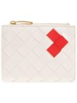 Bottega Veneta Intrecciato Heart Detail Leather Half Wallet White