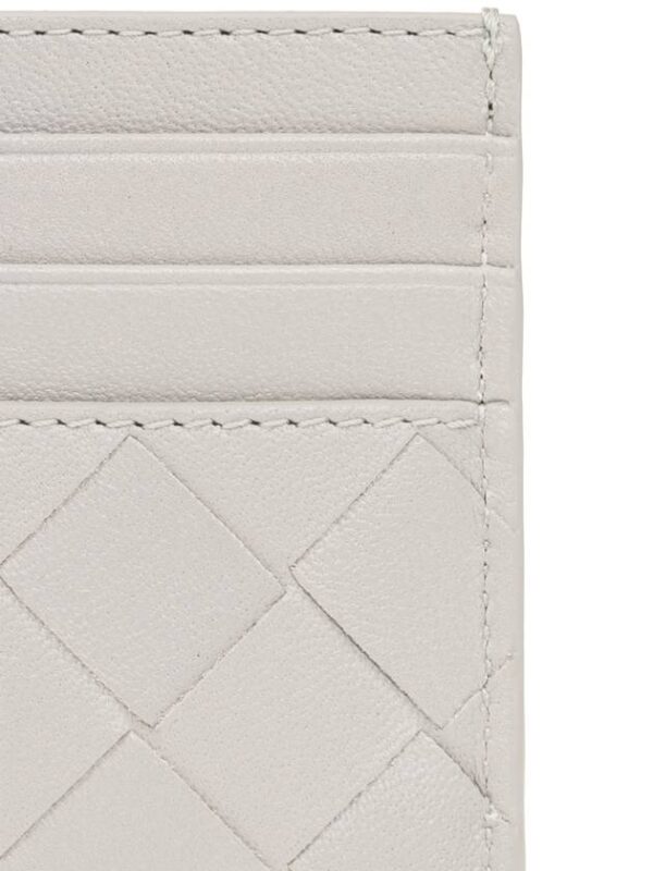 Bottega Veneta Intrecciato Leather Card Wallet Grey