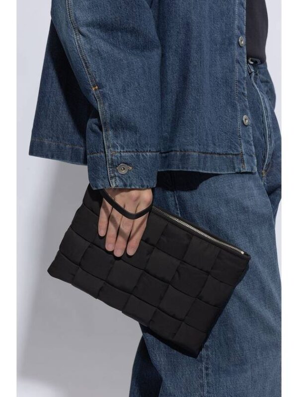 Bottega Veneta Cassette Small Flat Clutch Bag Black